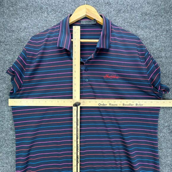G/FORE Golf Polo Shirt Mens Extra Large Blue Performance Striped Sea Island - Picture 11 of 12